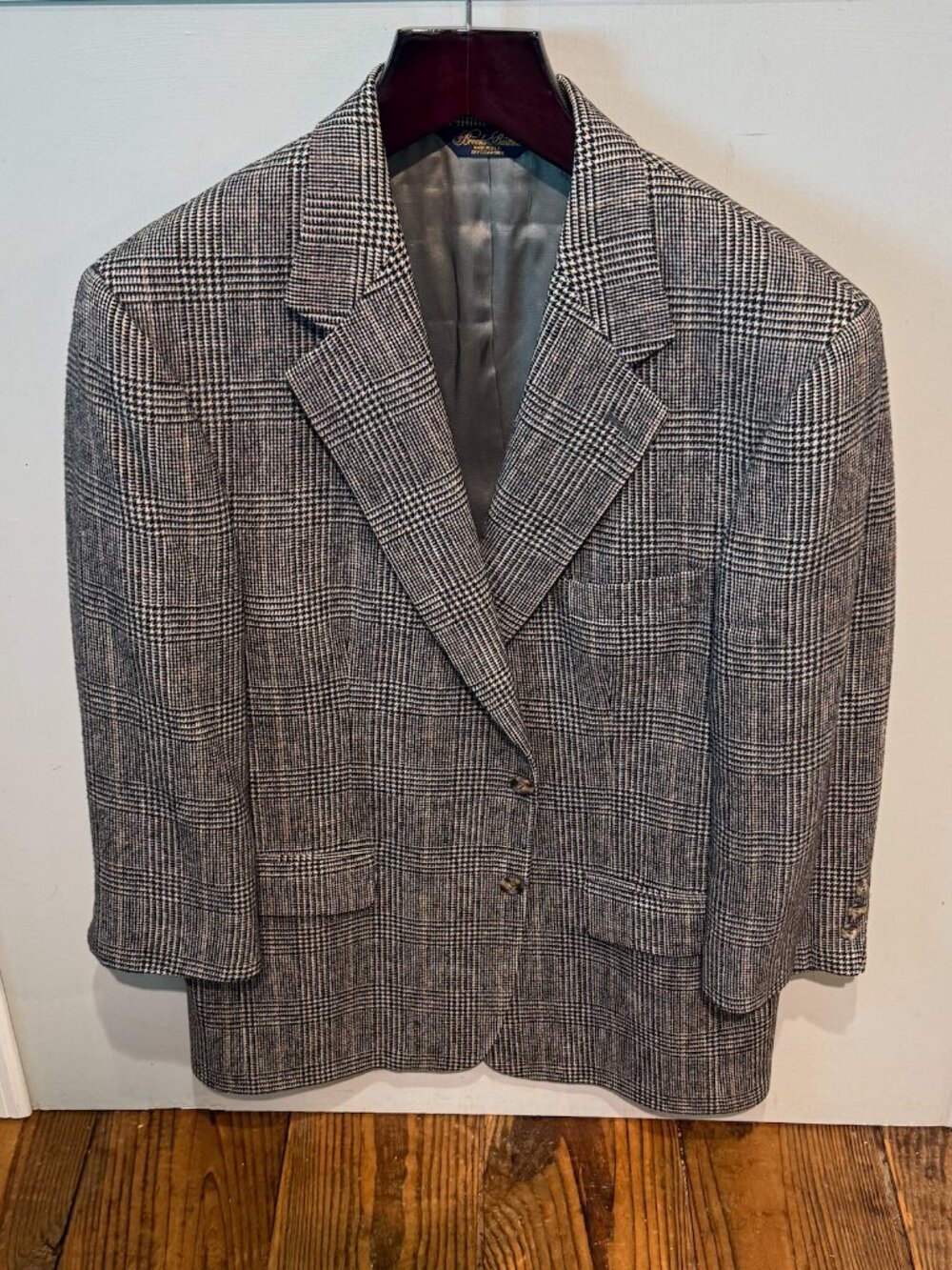 Vintage Brooks Brothers Camel Hair Blazer Mens 42 Short Houndstooth USA Made